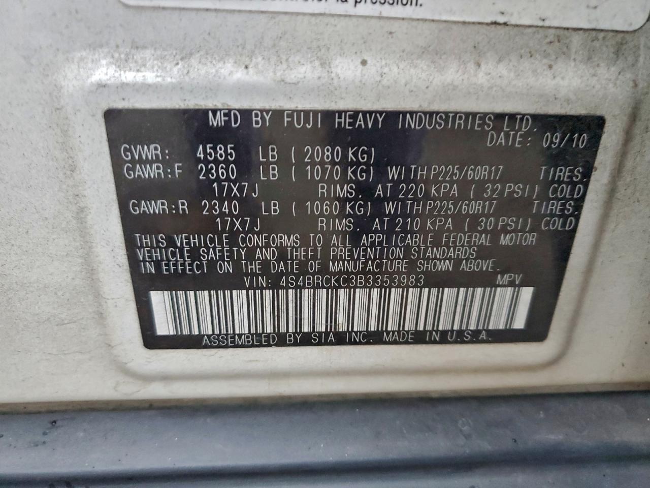 Subaru Outback 2.5i Limited Image 9