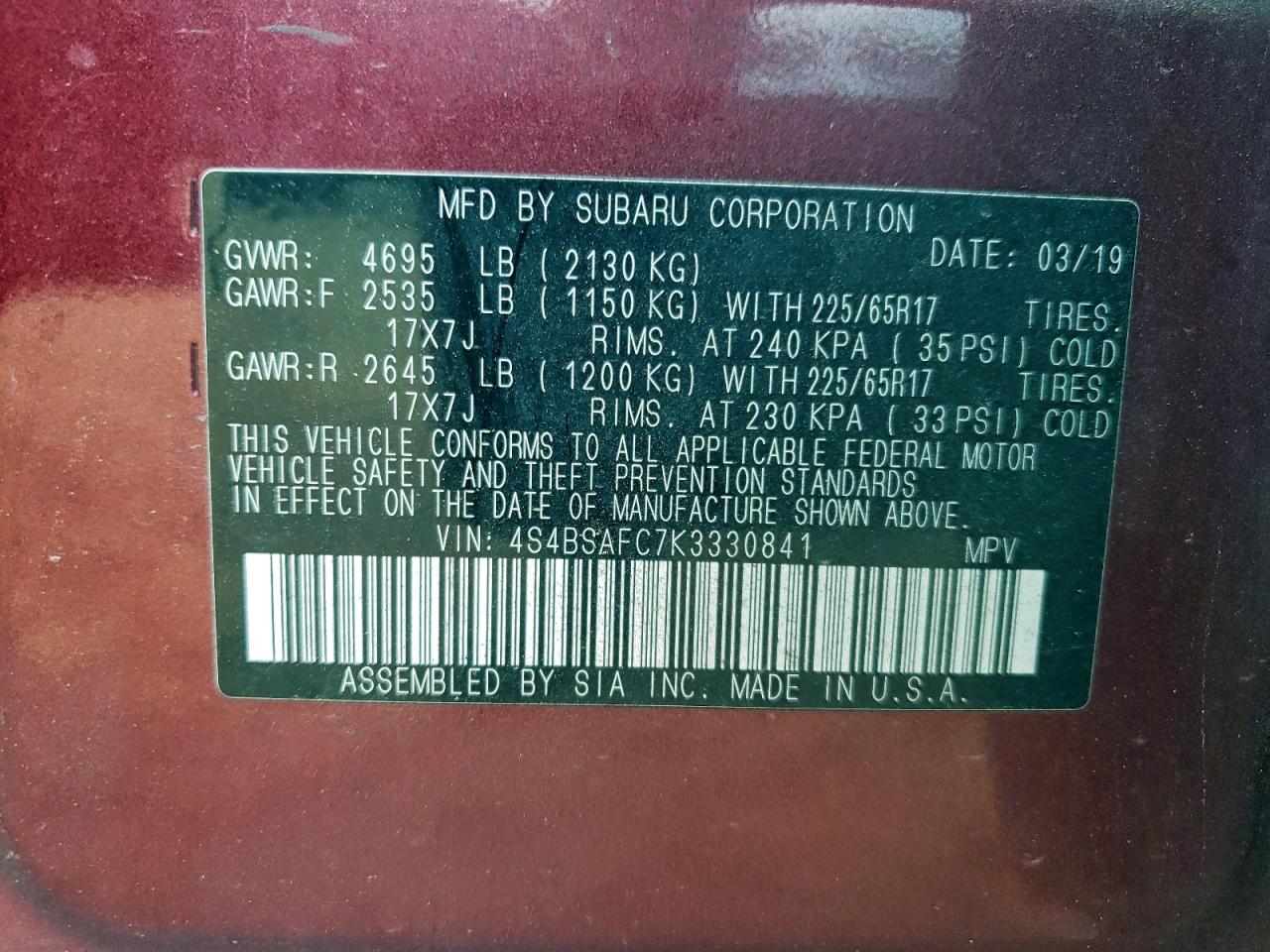 Subaru Outback 2.5i Premium Image 9